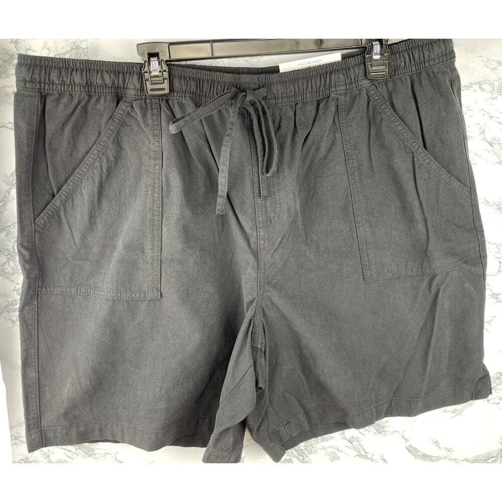 Style & Co Womens XXL Pull on shorts mid rise Black Drawstring Elastic Waist